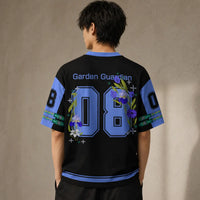 Japanese Cat Football Shirt Black Blue Garden Guardian Chaosbornwear