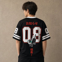 Japanese Cat Football Shirt Black White Lost Cat Poisonous 08 Chaosbornwear