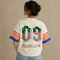 Japanese Cat Football Shirt Cream Multicolour Team Luck 09 Chaosbornwear