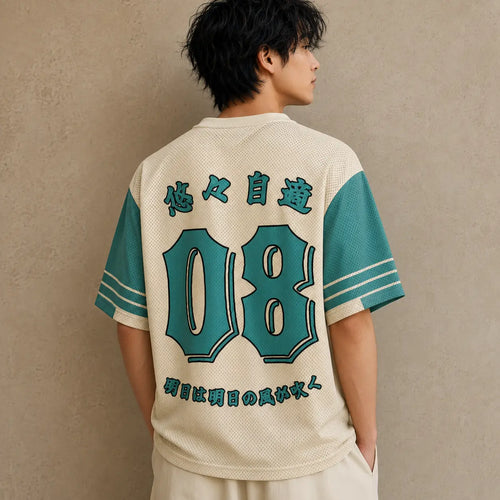 Japanese Cat Football Shirt Cream Teal Koi Samurai Chaosbornwear