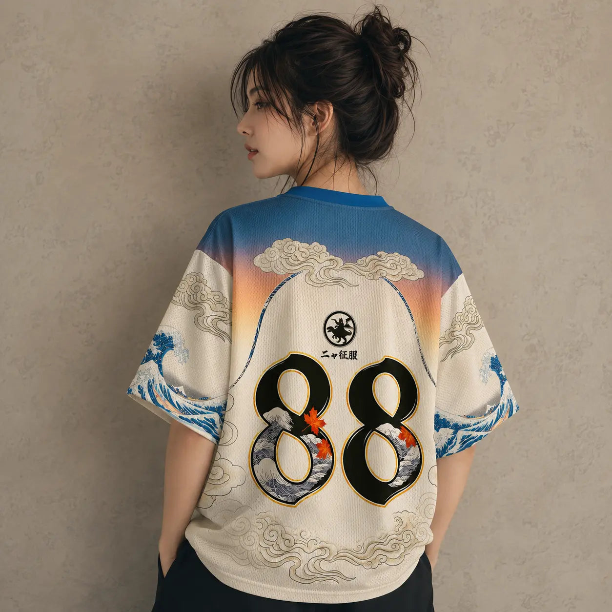Japanese Cat Football Shirt Dinosaur Graphic Jersey 88 Chaosbornwear