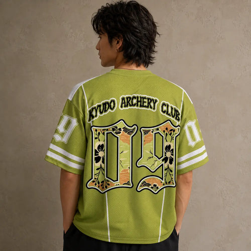 Japanese Cat Football Shirt Olive Green Kyudo Archery Chaosbornwear