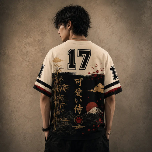 Japanese Cat Football Shirt Samurai Graphic Soccer Jersey Chaosbornwear