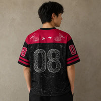 Japanese Football Shirt Black Red Inner Peace Cat Zen 08 Chaosbornwear