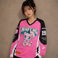 Japanese Kawaii Cat Football Shirt Pink Soccer Jersey Chaosbornwear
