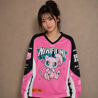 Japanese Kawaii Cat Football Shirt Pink Soccer Jersey Chaosbornwear