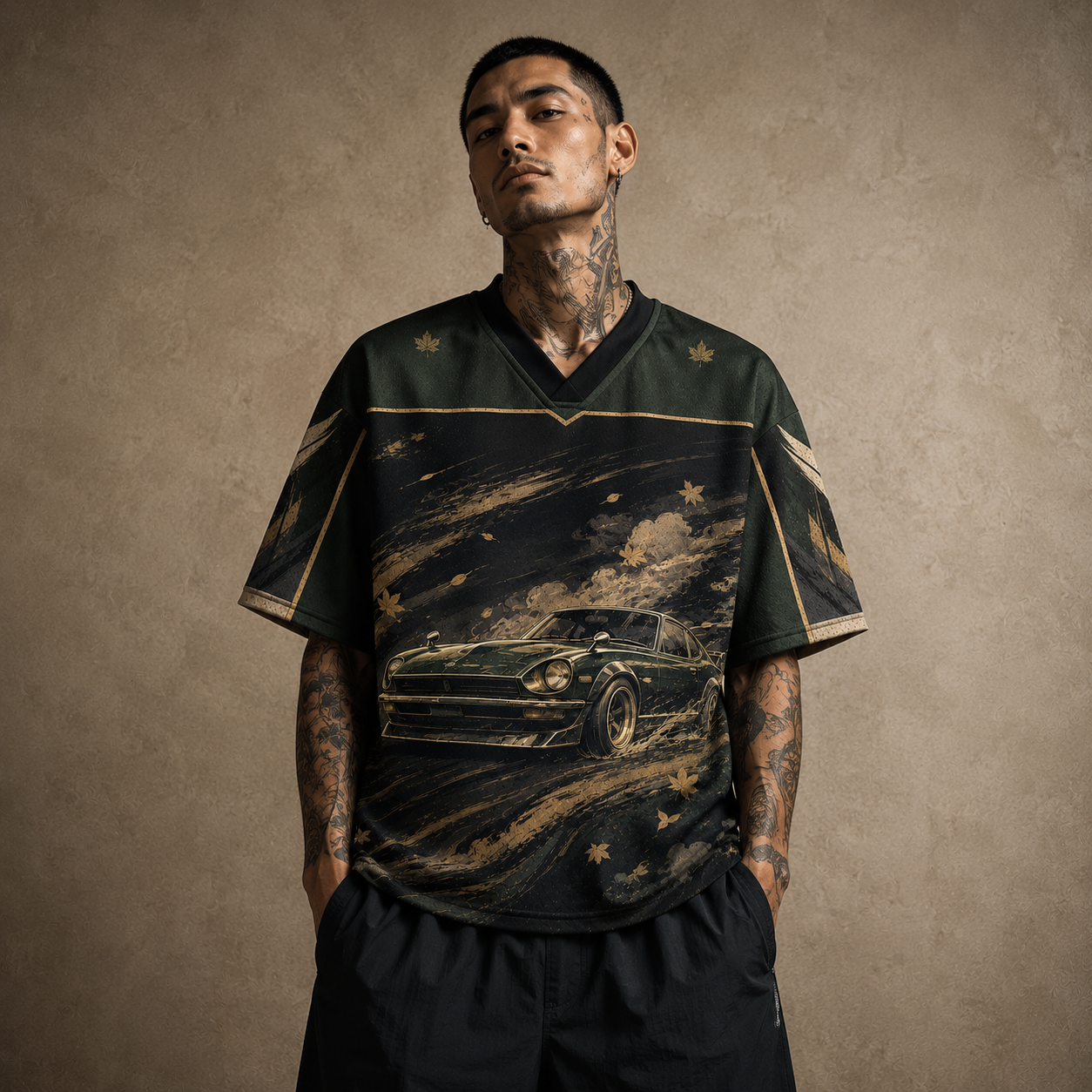 Japanese Racing Jersey Shirt Green Drift Premium Edition Chaosbornwear