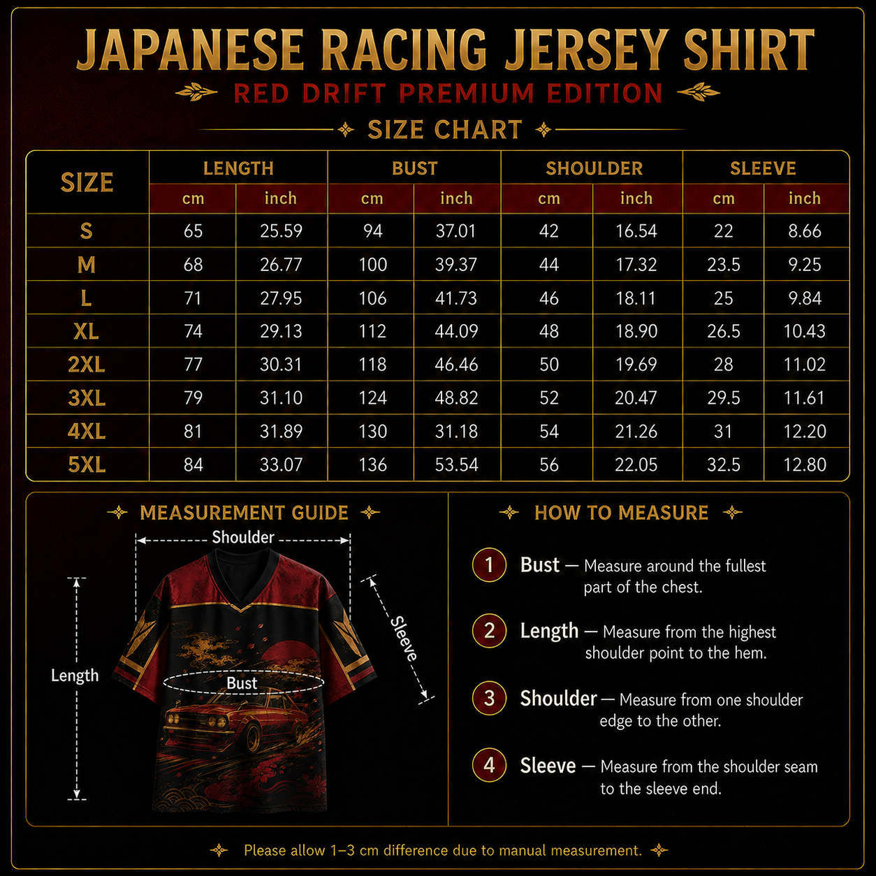 Japanese Racing Jersey Shirt Red Drift Premium Edition Chaosbornwear