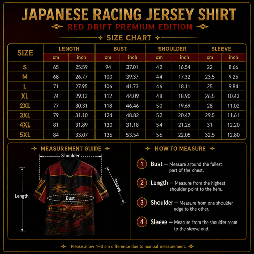 Japanese Racing Jersey Shirt Red Drift Premium Edition Chaosbornwear