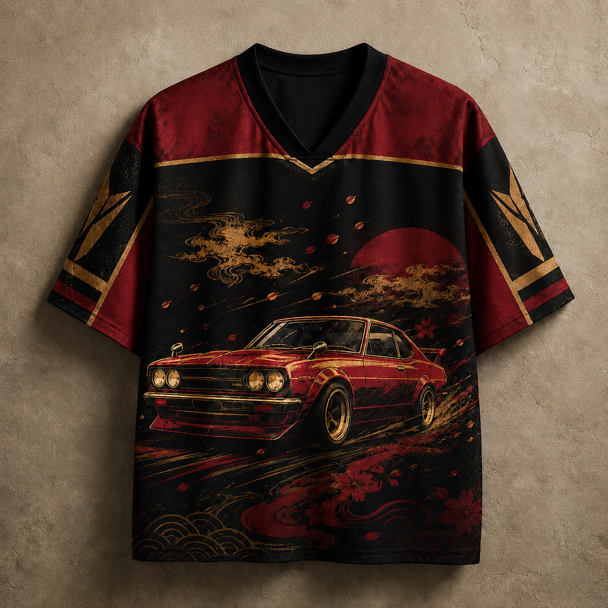 Japanese Racing Jersey Shirt Red Drift Premium Edition Chaosbornwear