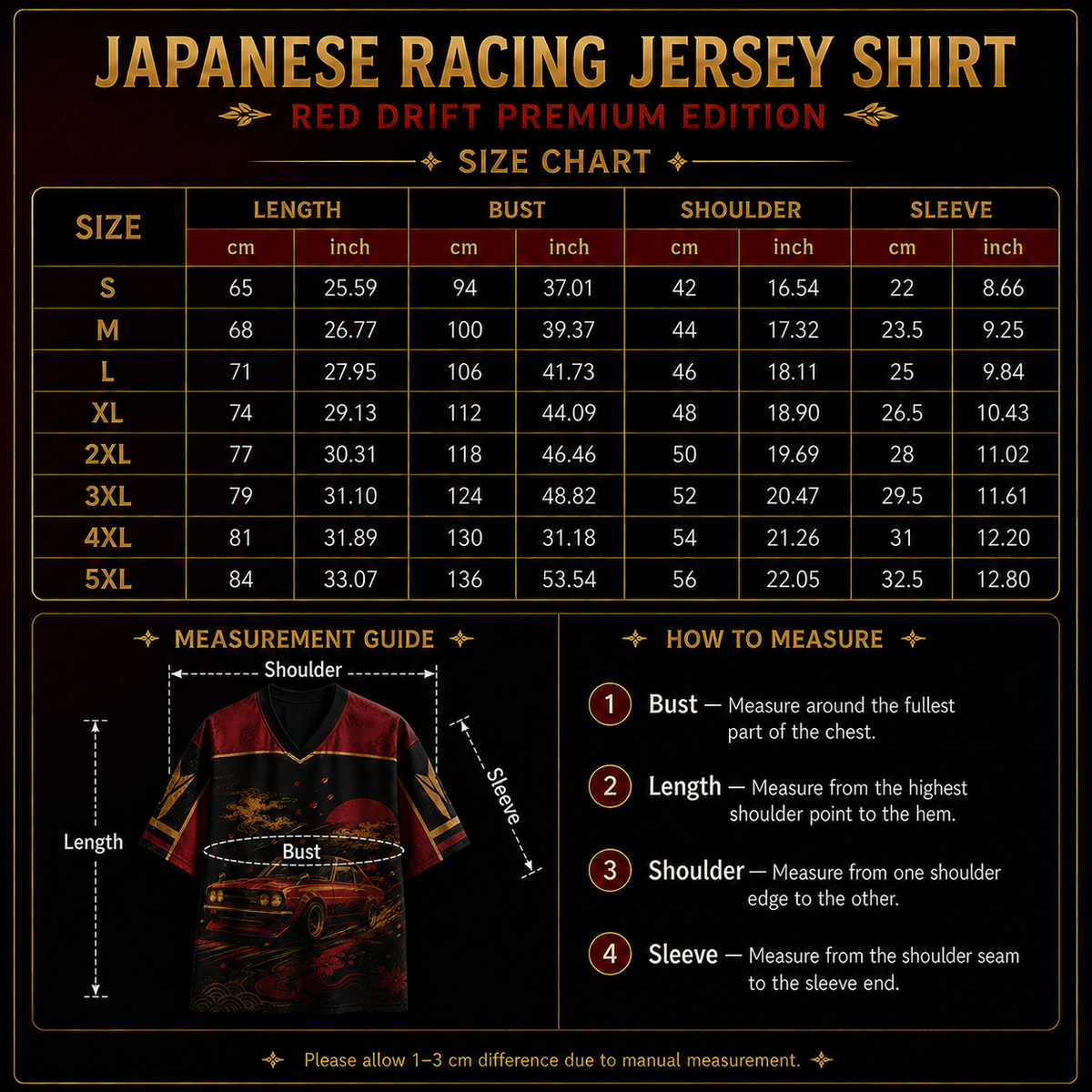 Japanese Racing Jersey Shirt Red Drift Premium Edition Chaosbornwear
