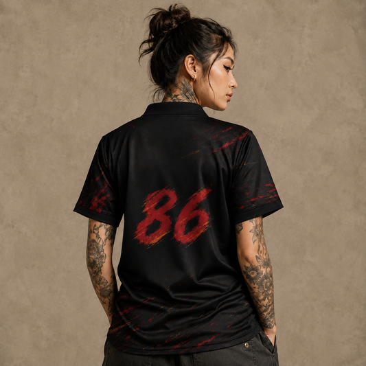 Japanese Racing Polo Shirt Red Drift Premium Edition Chaosbornwear