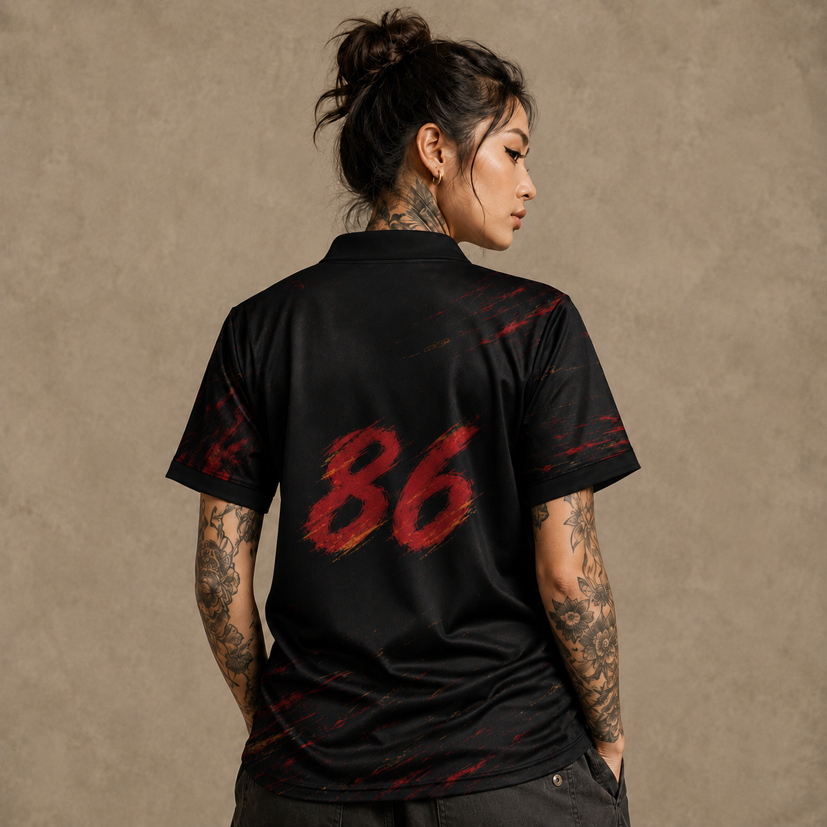Japanese Racing Polo Shirt Red Drift Premium Edition Chaosbornwear