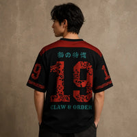 Japanese Samurai Cat Football Shirt Black Soccer Jersey Chaosbornwear
