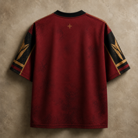 Jesus Jersey Football Shirt Red Baroque Faith Edition Chaosbornwear