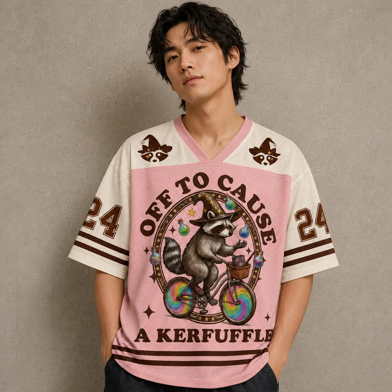 Kerfuffle Wizard Raccoon Rainbow Jersey Shirt Off To Cause 24 Chaosbornwear