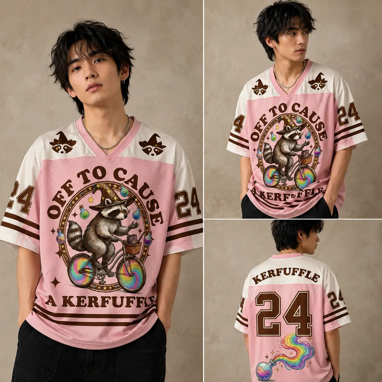 Kerfuffle Wizard Raccoon Rainbow Jersey Shirt Off To Cause 24 Chaosbornwear