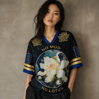 Lotus Football Shirt Black Floral Soccer Jersey Chaosbornwear