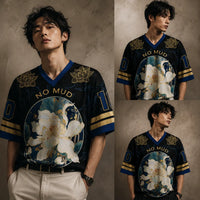Lotus Football Shirt Black Floral Soccer Jersey Chaosbornwear