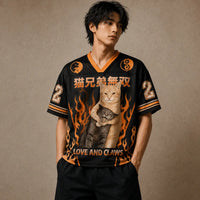 Love and Claws Cat Brothers Flame Jersey Shirt Japan Kanji 22 Chaosbornwear