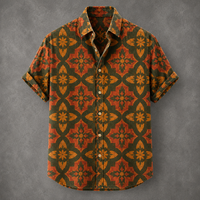 Men’s Retro Button Shirt Vintage Summer Design Chaosbornwear