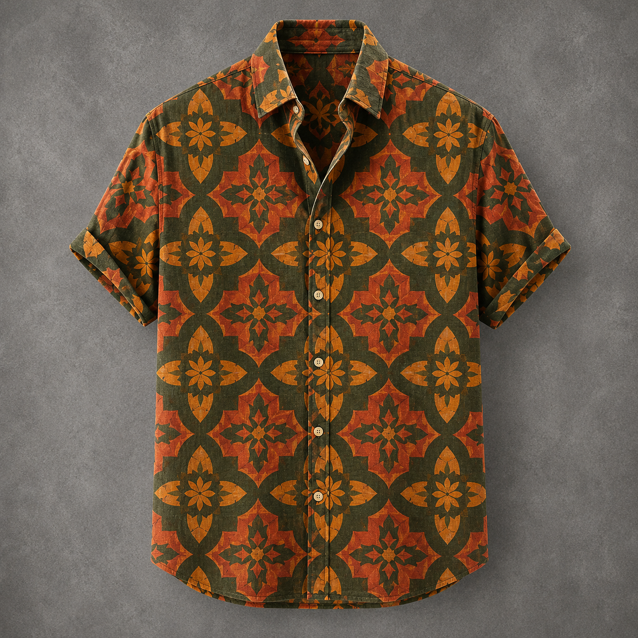 Men’s Retro Button Shirt Vintage Summer Design Chaosbornwear