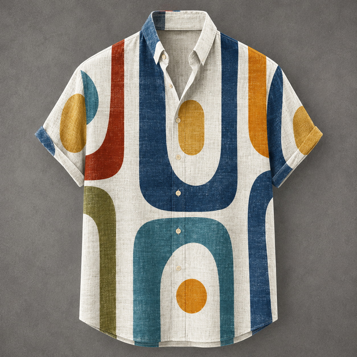 Men’s Retro Button Shirt Vintage Summer Design Chaosbornwear