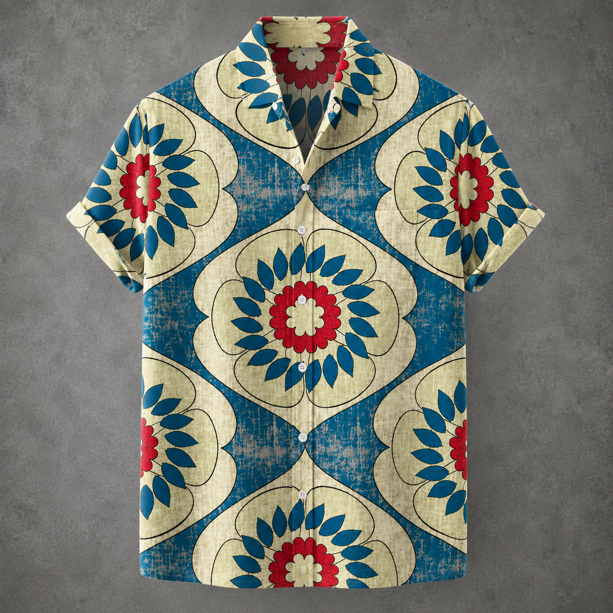 Men’s Retro Button Shirt Vintage Summer Design Chaosbornwear