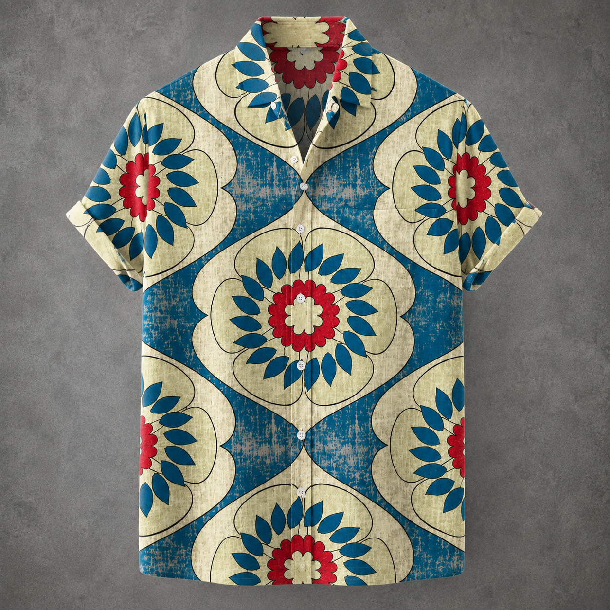 Men’s Retro Button Shirt Vintage Summer Design Chaosbornwear