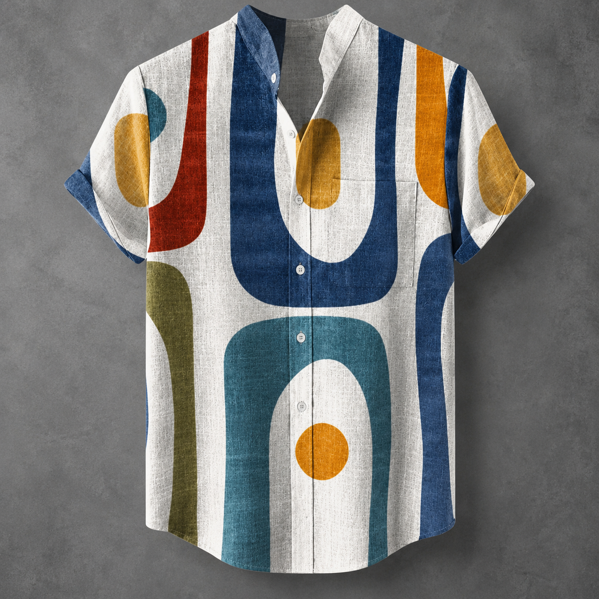 Men’s Retro Button Shirt Vintage Summer Design Chaosbornwear