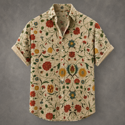 Men’s Retro Button Shirt Vintage Summer Design Chaosbornwear