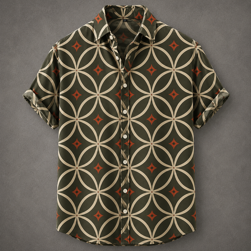 Men’s Retro Button Shirt Vintage Summer Design Chaosbornwear