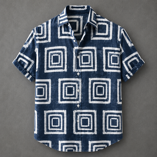 Men’s Retro Button Shirt Vintage Summer Design Chaosbornwear