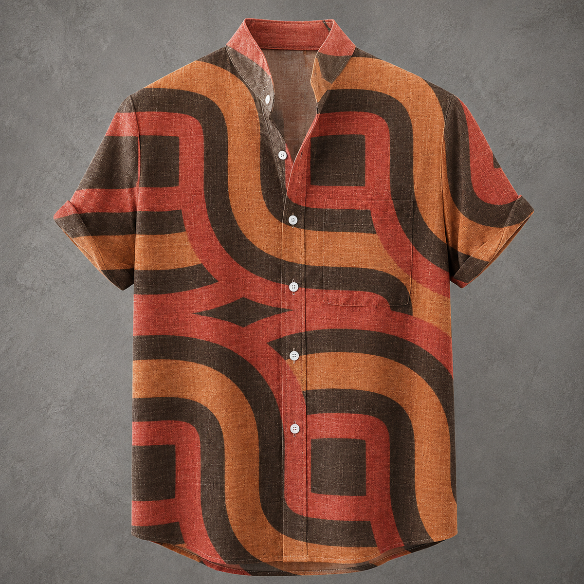 Men’s Retro Button Shirt Vintage Summer Design Chaosbornwear