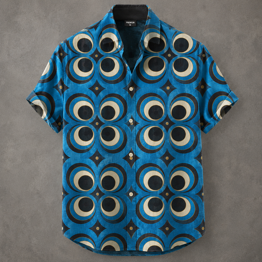 Men’s Retro Button Shirt Vintage Summer Design Chaosbornwear