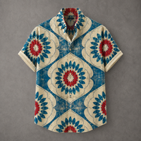 Men’s Retro Button Shirt Vintage Summer Design Chaosbornwear
