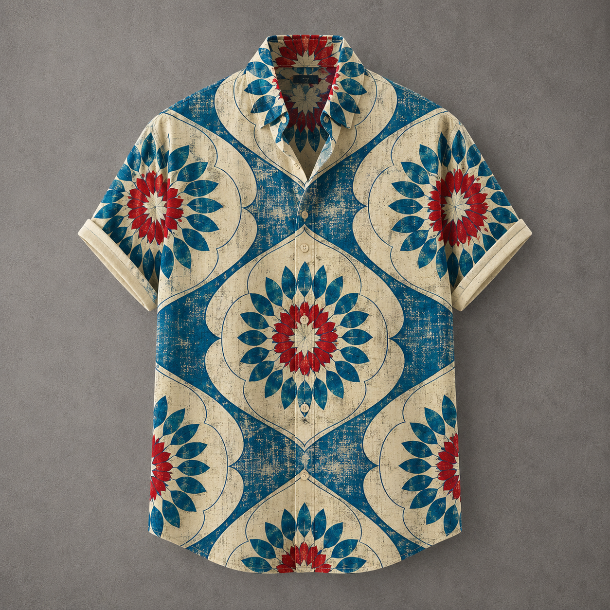 Men’s Retro Button Shirt Vintage Summer Design Chaosbornwear