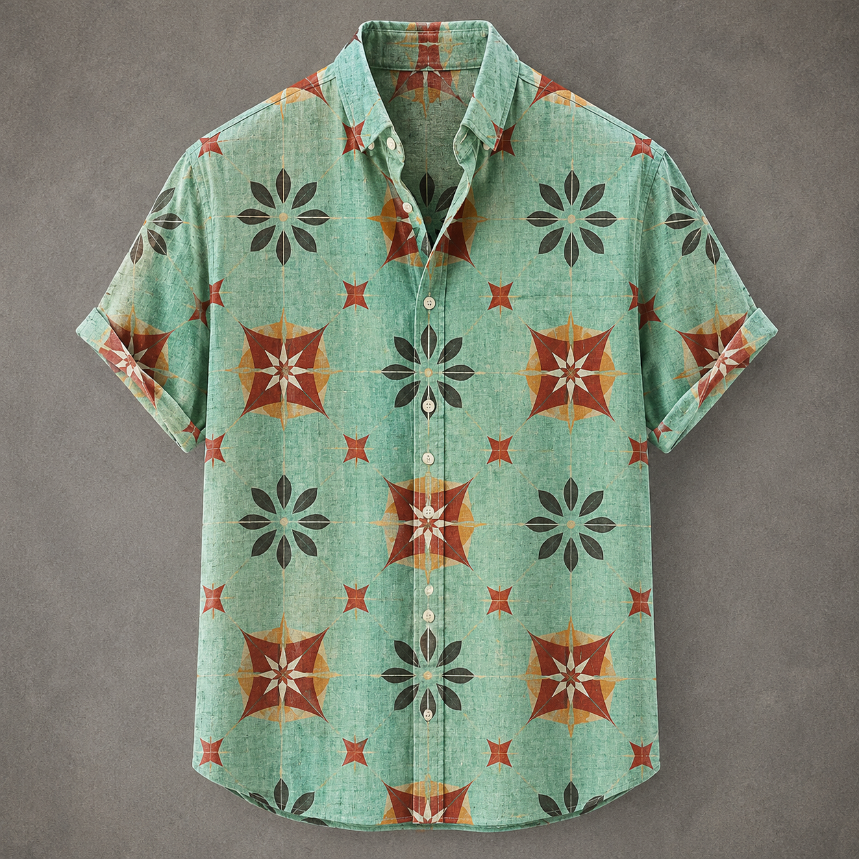 Men’s Retro Button Shirt Vintage Summer Design Chaosbornwear