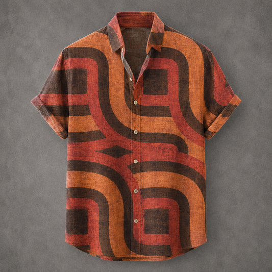 Men’s Retro Button Shirt Vintage Summer Design Chaosbornwear