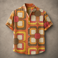 Men’s Retro Button Shirt Vintage Summer Design Chaosbornwear