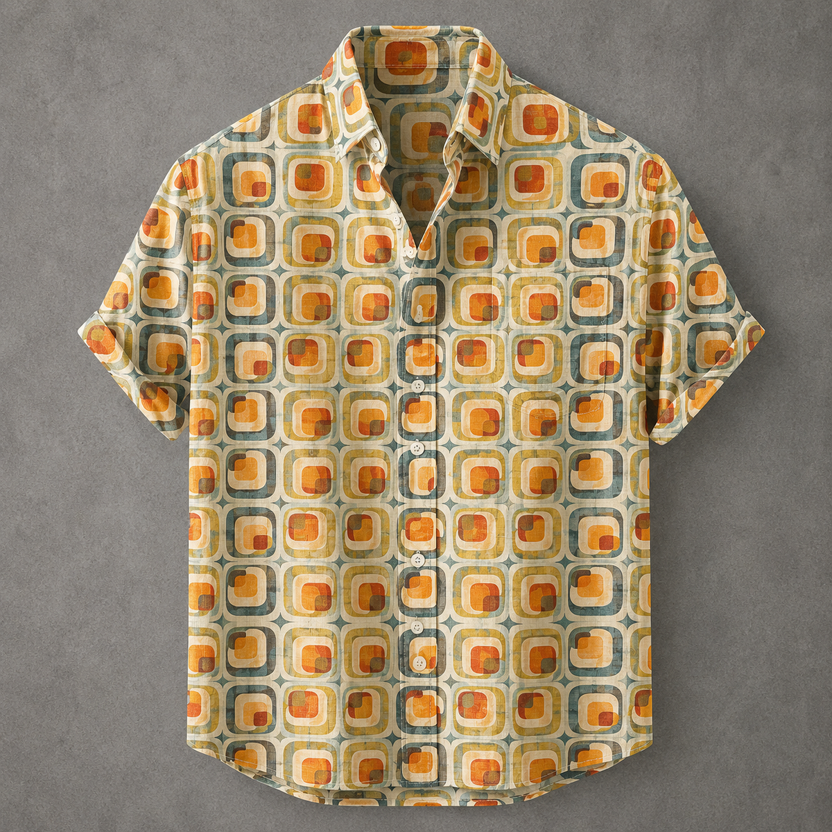 Men’s Retro Button Shirt Vintage Summer Design Chaosbornwear