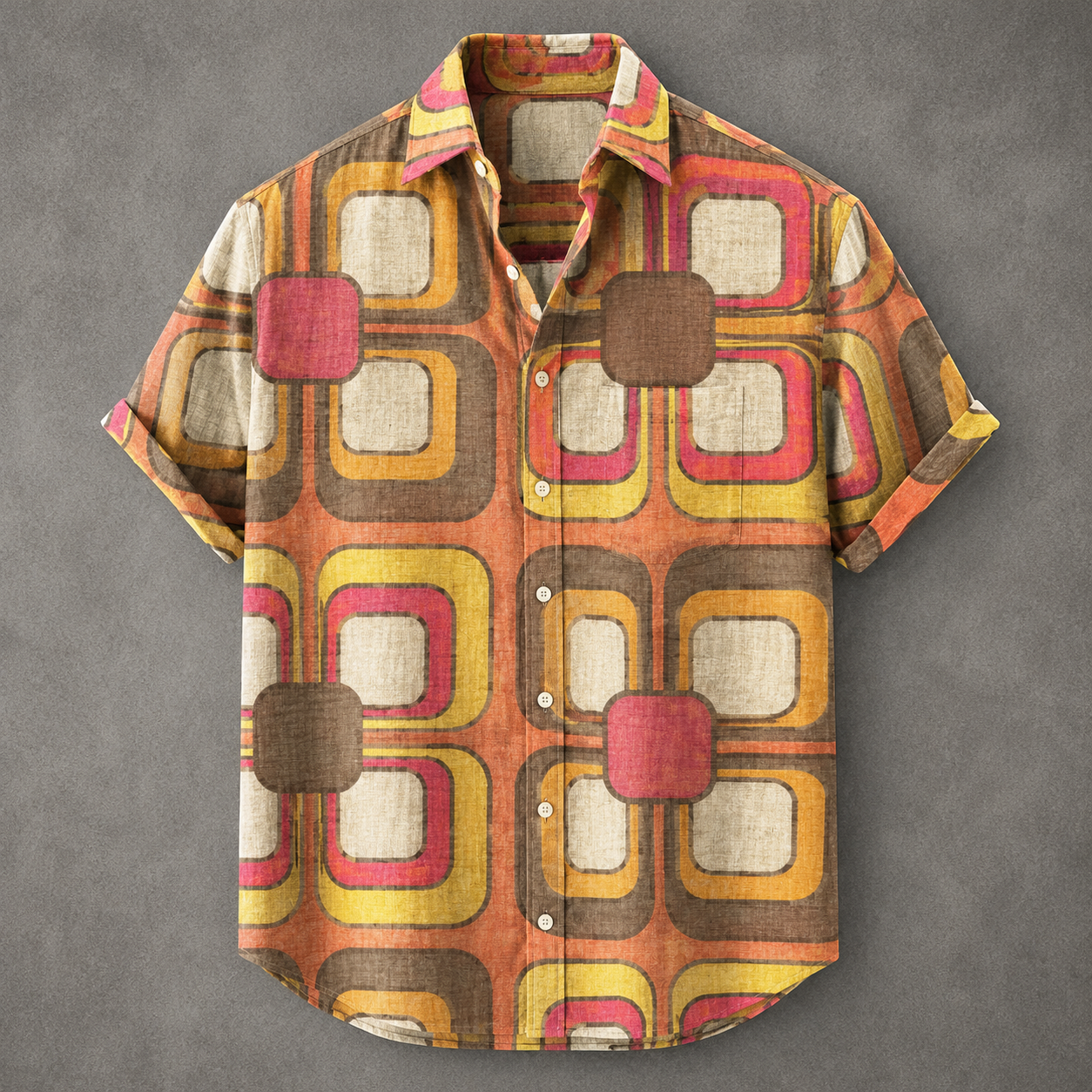 Men’s Retro Button Shirt Vintage Summer Design Chaosbornwear