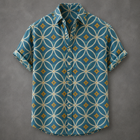 Men’s Retro Button Shirt Vintage Summer Design Chaosbornwear