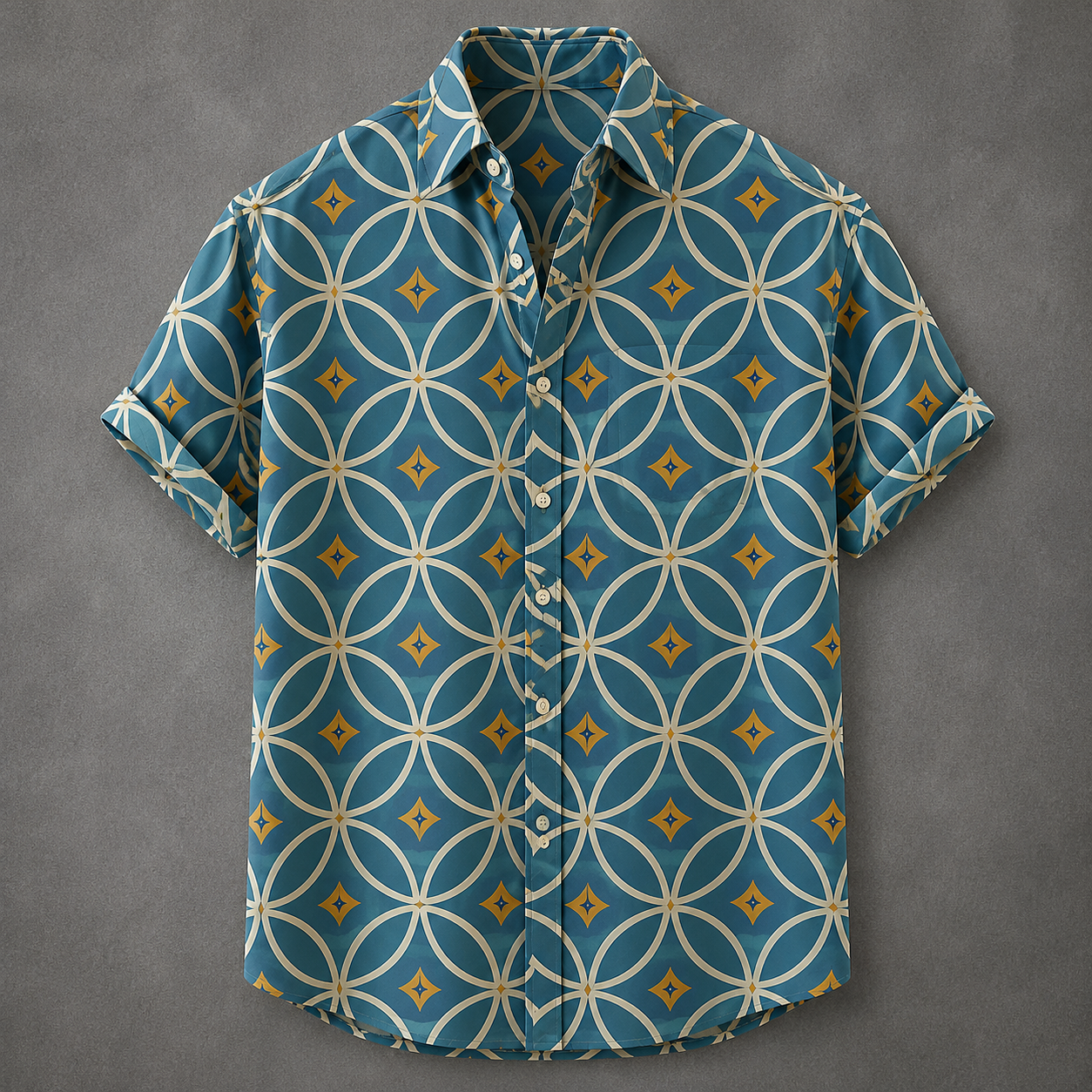 Men’s Retro Button Shirt Vintage Summer Design Chaosbornwear