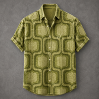 Men’s Retro Button Shirt Vintage Summer Design Chaosbornwear