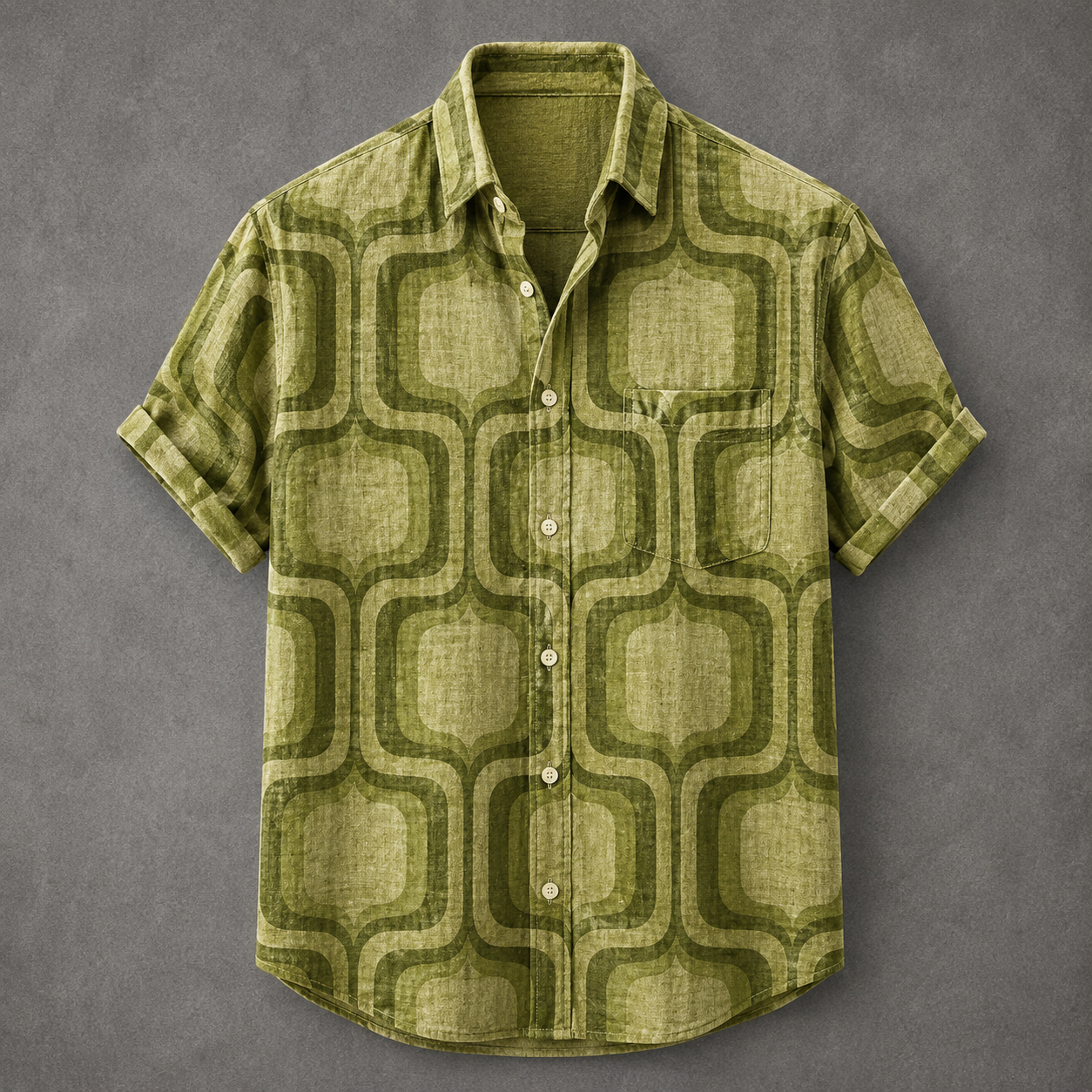 Men’s Retro Button Shirt Vintage Summer Design Chaosbornwear