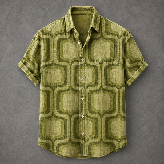 Men’s Retro Button Shirt Vintage Summer Design Chaosbornwear