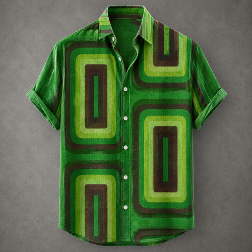 Men’s Retro Button Shirt Vintage Summer Design Chaosbornwear