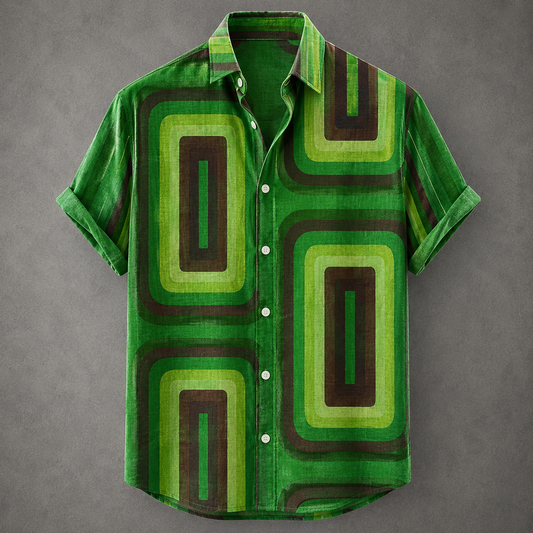 Men’s Retro Button Shirt Vintage Summer Design Chaosbornwear