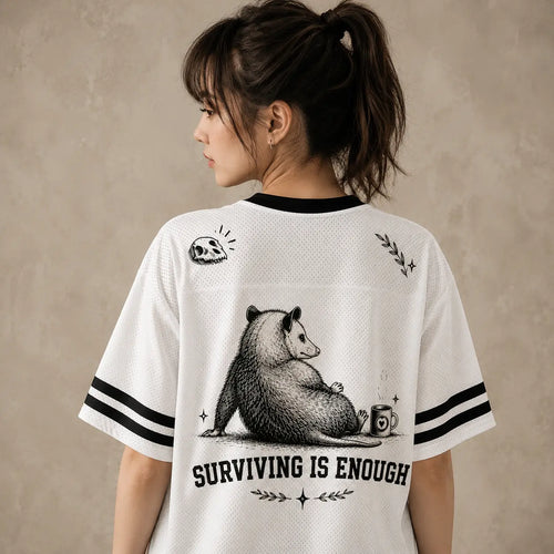 Opossum Jersey Shirt My Back Hurts But I'm Being Really Brave About It Surviving Is Enough Chaosbornwear